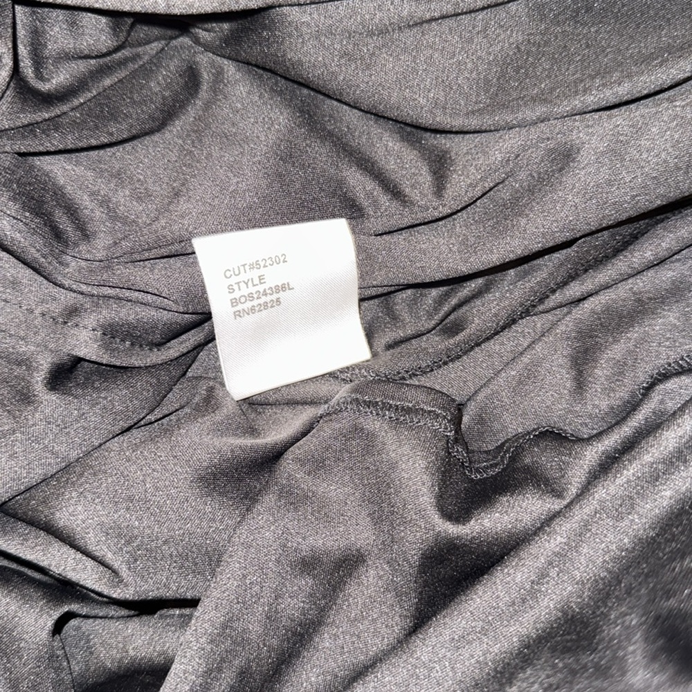 NEW Tadashi Shoji Pleated Strapless Ruffle LEITH RUFFLE Black BOS24386L gown L - Picture 8 of 13